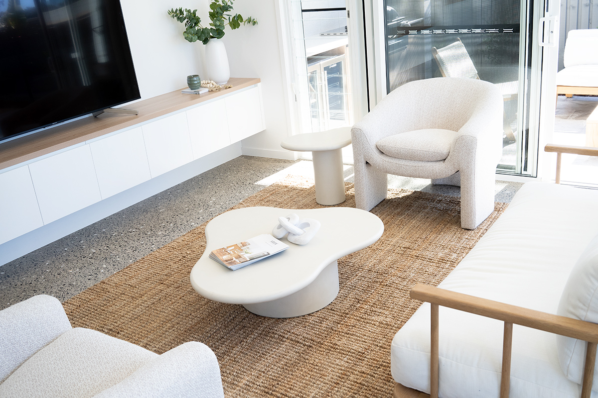 Lorenzo Organic Coffee Table - 100cm (Clover) - Ivory - Image 11