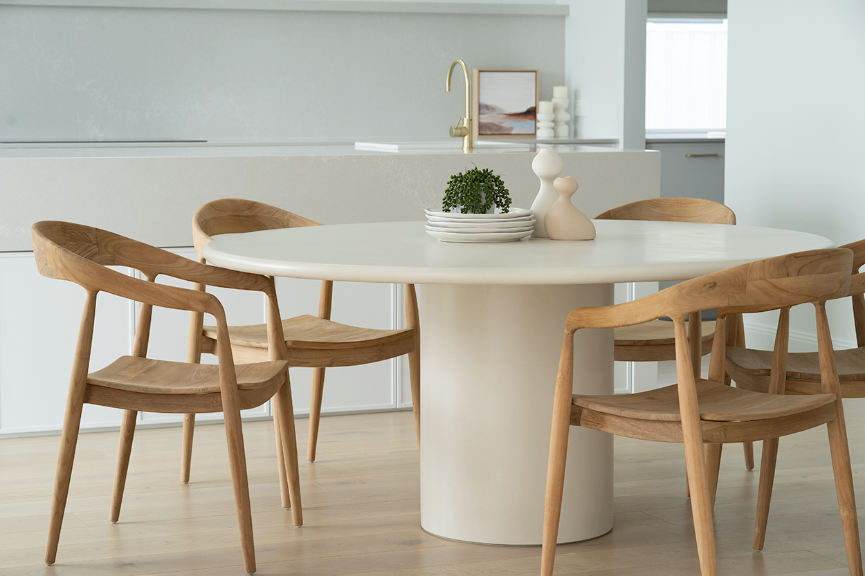 Lorenzo Round Dining Table - 160cm - Latte - Image 2