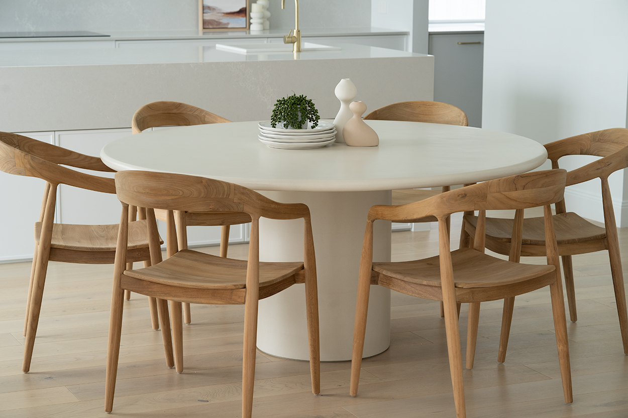 Lorenzo Round Dining Table - 160cm - Latte - Image 14