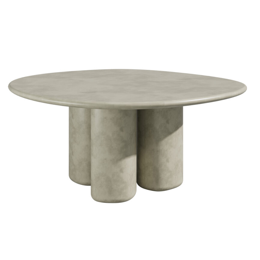 Yori Outdoor Organic Round Dining Table - Concrete Grey