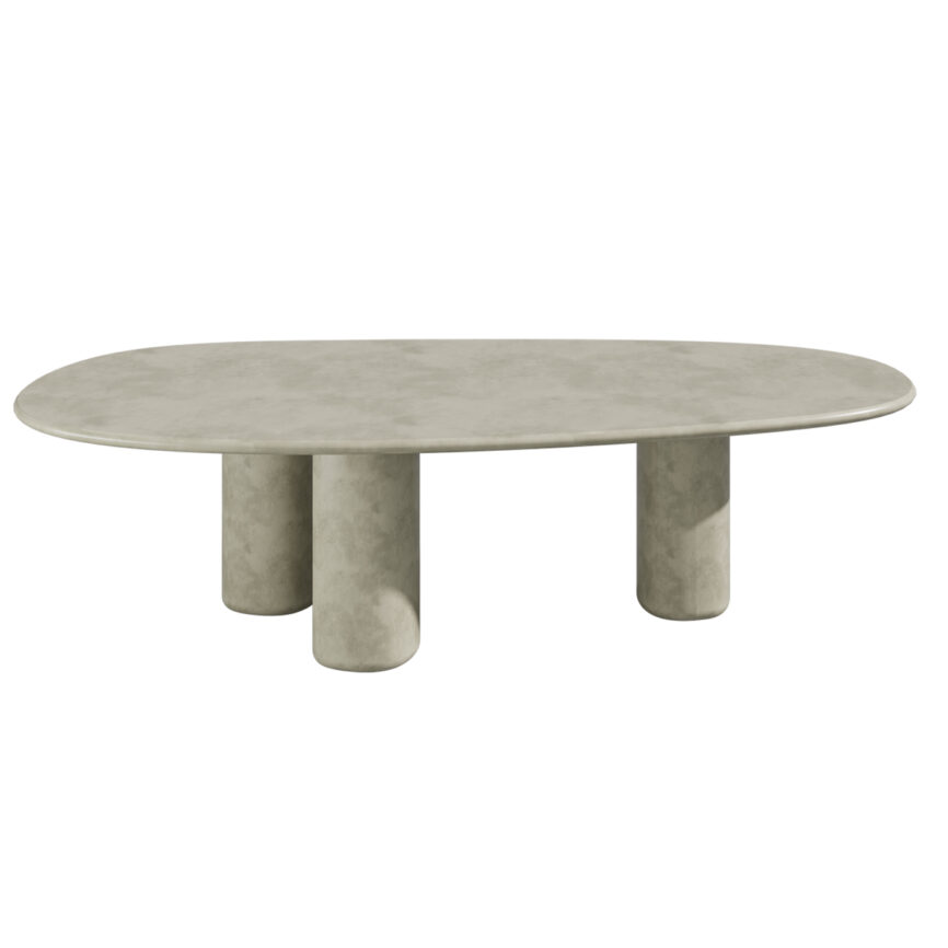 Yori Outdoor Organic Oval Dining Table - Concrete Grey